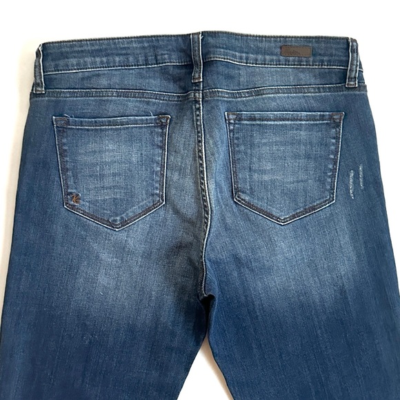 KUT FROM THE KLOTH BOYFRIEND DISTRESSED MID-RISE ROLL-UP STRAIGHT-LEG JEANS. Sz8 - Picture 6 of 13